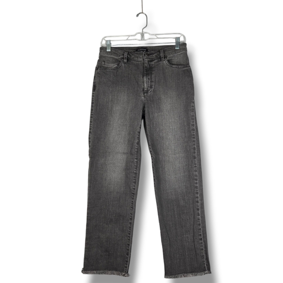 Eileen Fisher Grey Jean Womens Size XS Straight Leg Mid-rise Fray Hem - Picture 1 of 13